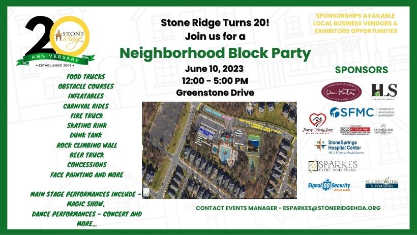 Stone Ridge's 20th Anniversary - Neighborhood Block Party