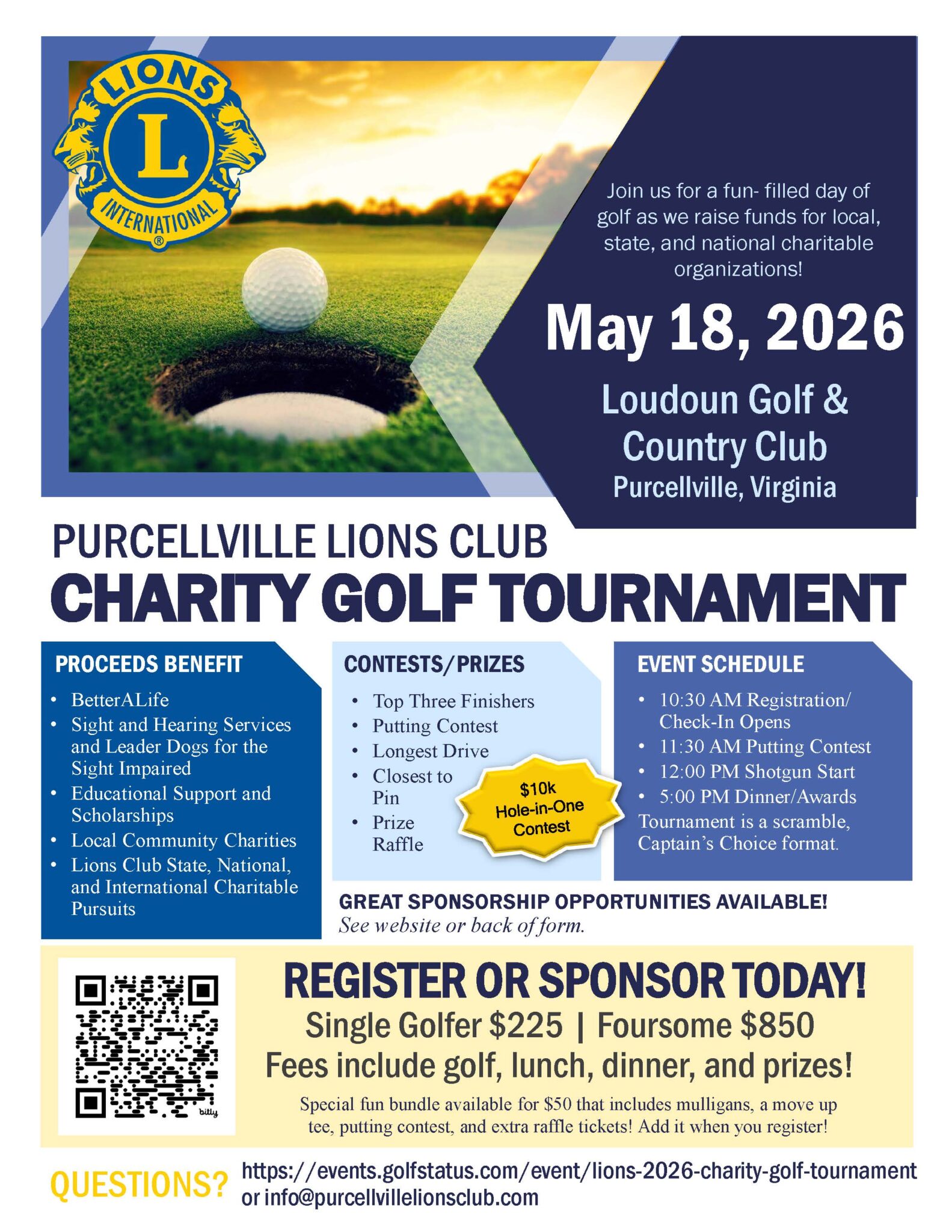 Purcellville Lions Club Charity Golf Tournament