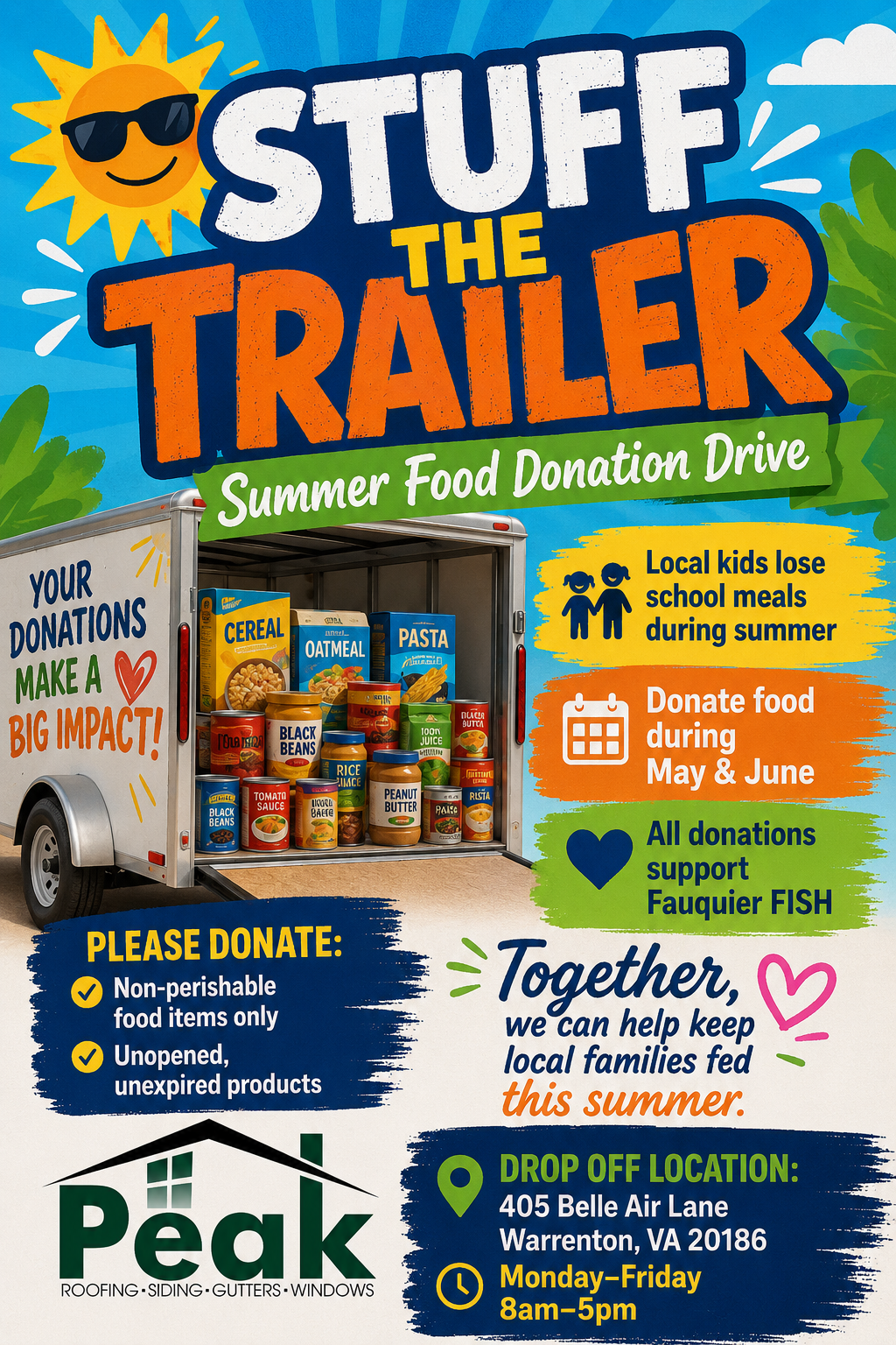 Stuff the Trailer (partnering with Fauquier FISH) Through June 30th