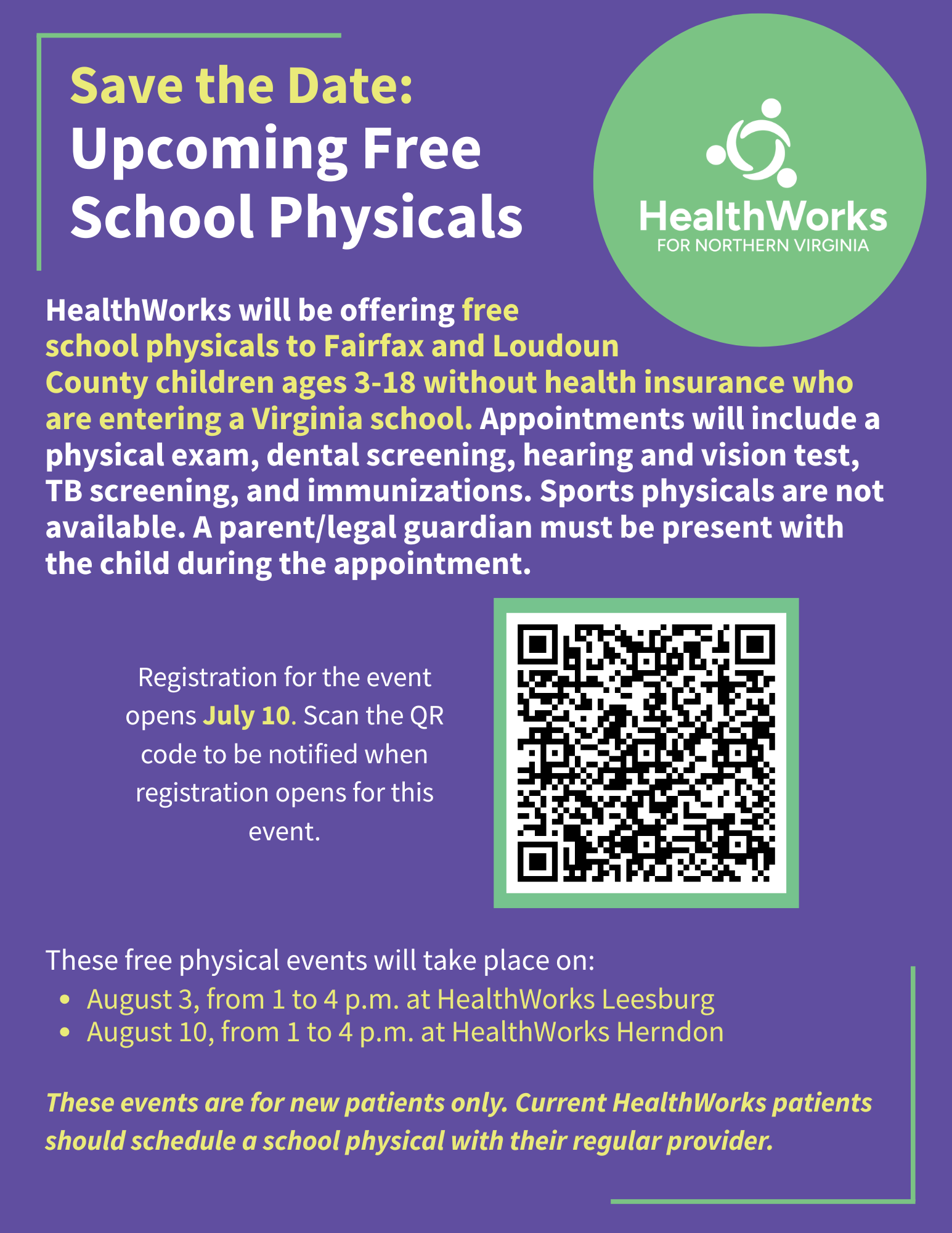 Free School Physicals
